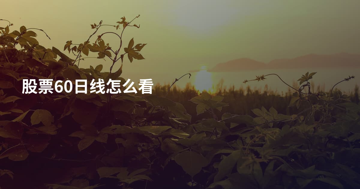 股票60日线怎么看
