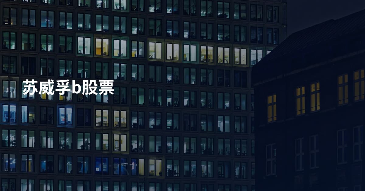 苏威孚b股票