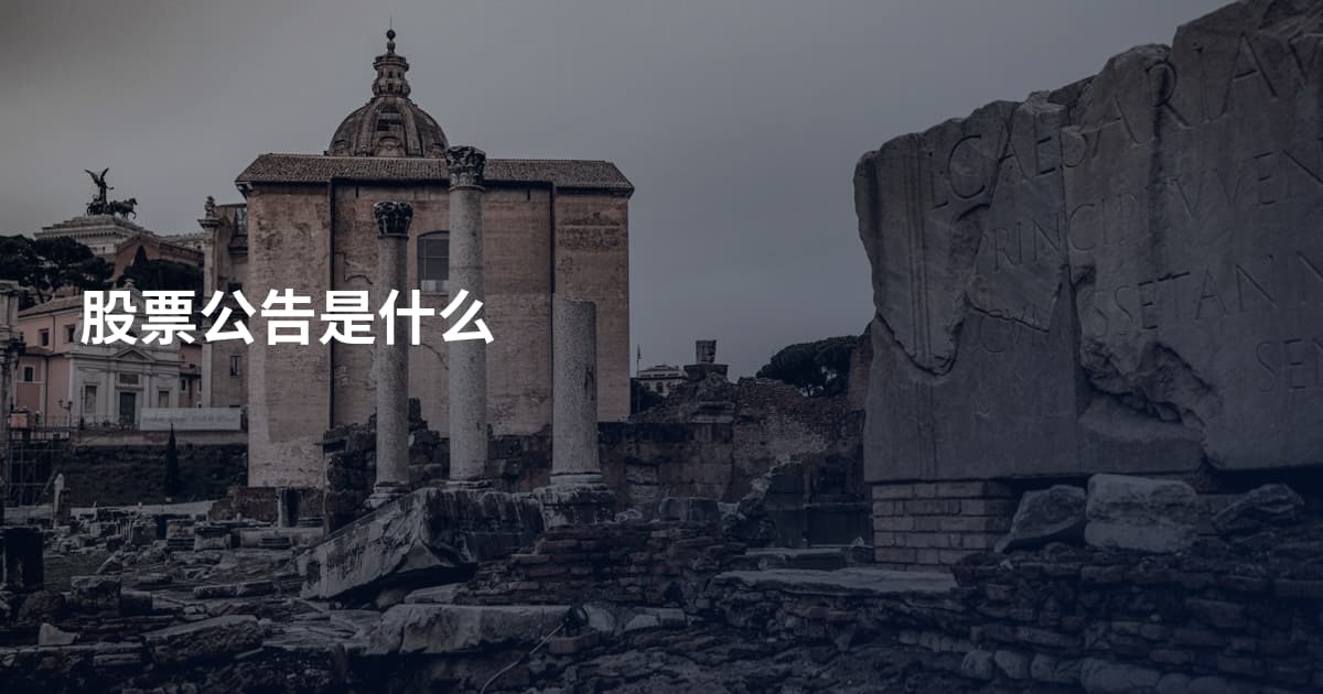 股票公告是什么
