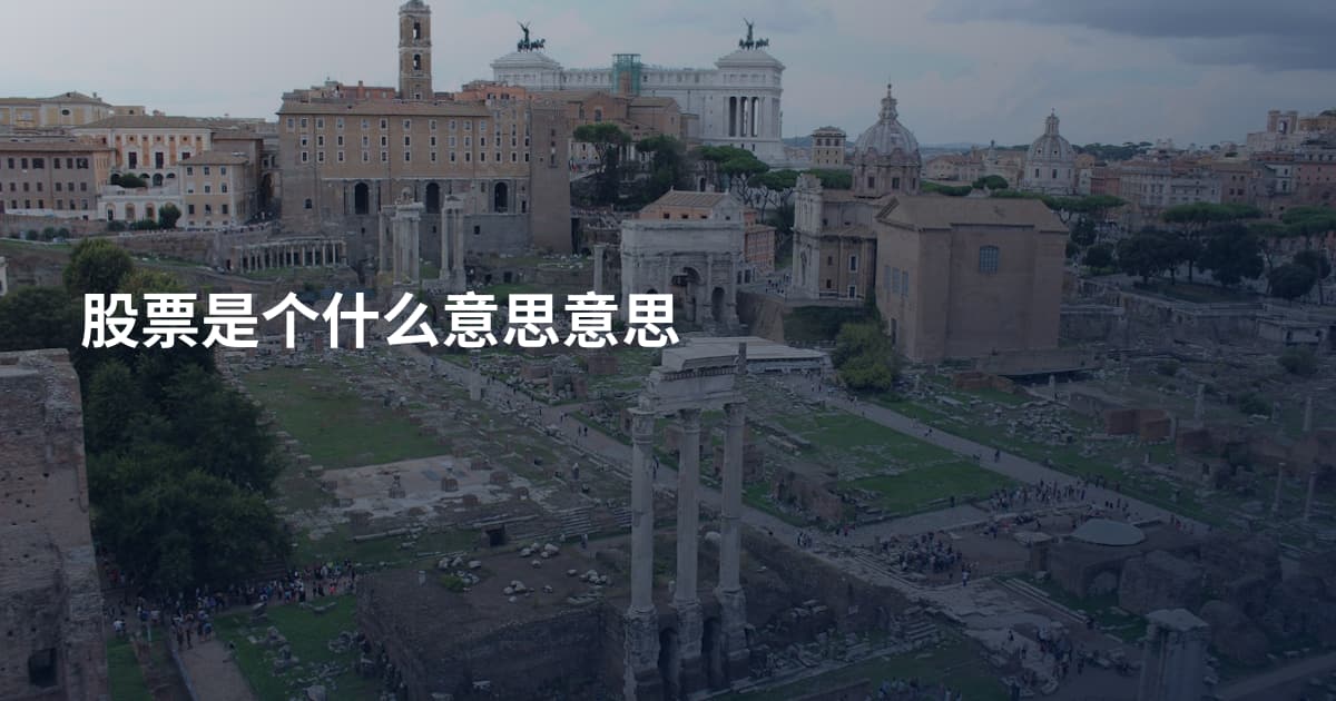 股票是个什么意思意思