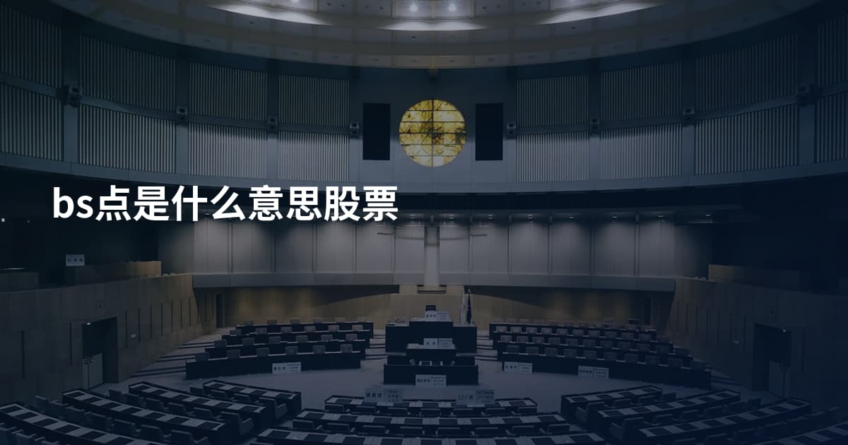 bs点是什么意思股票