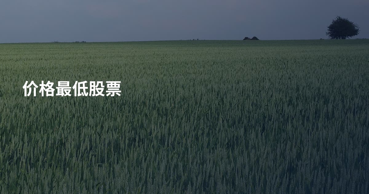 价格最低股票