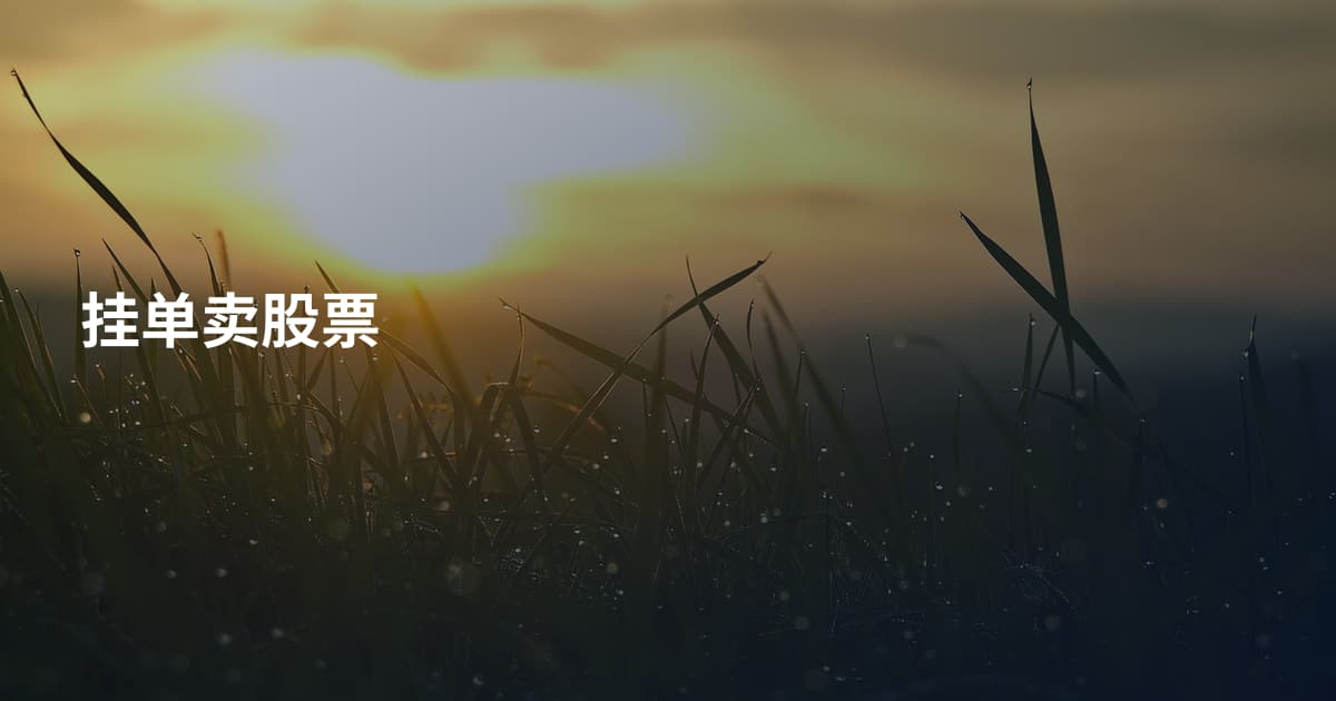 挂单卖股票