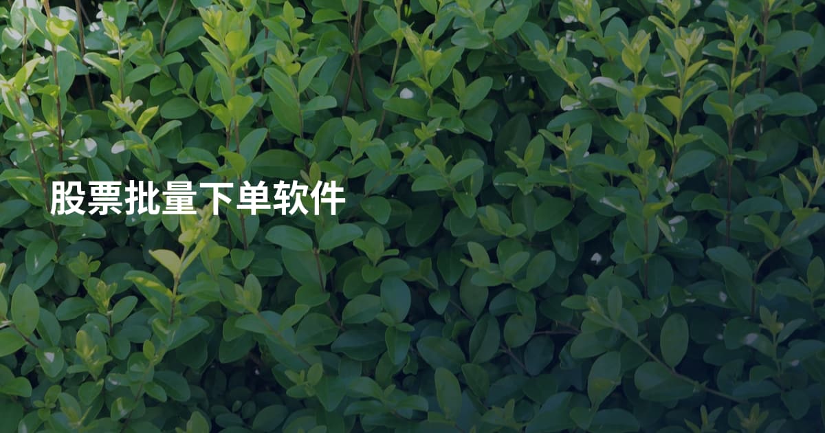 股票批量下单软件