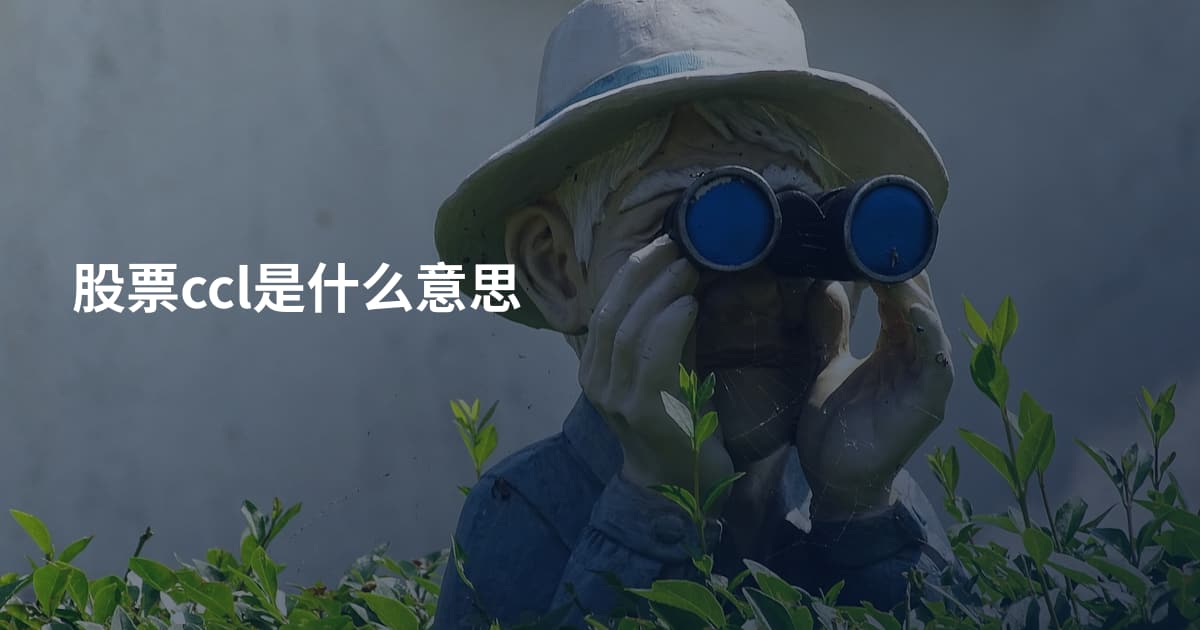 股票ccl是什么意思