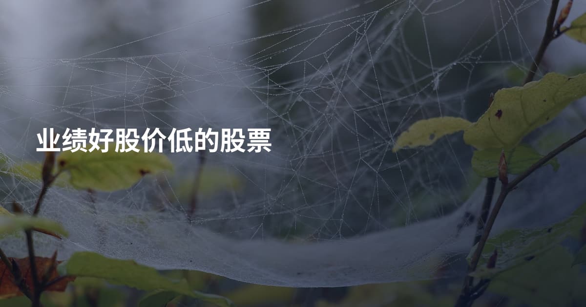 业绩好股价低的股票