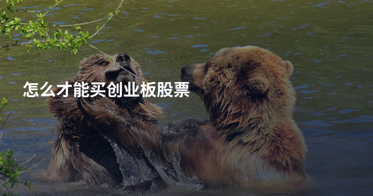 怎么才能买创业板股票