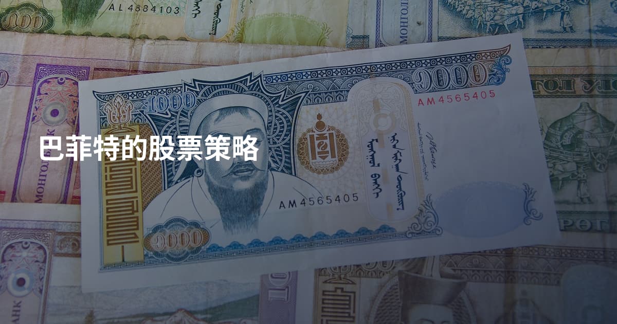 巴菲特的股票策略