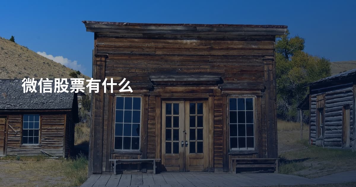微信股票有什么