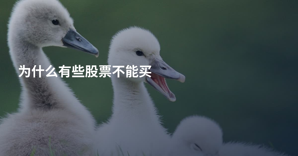 为什么有些股票不能买