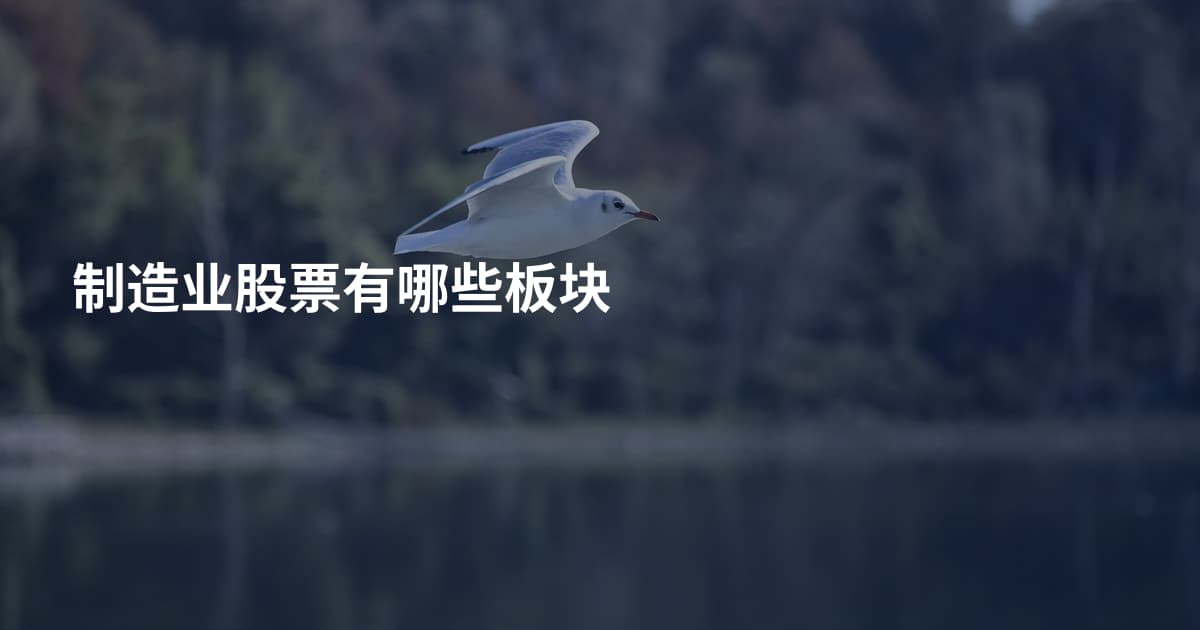 制造业股票有哪些板块