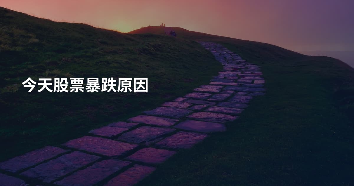 今天股票暴跌原因