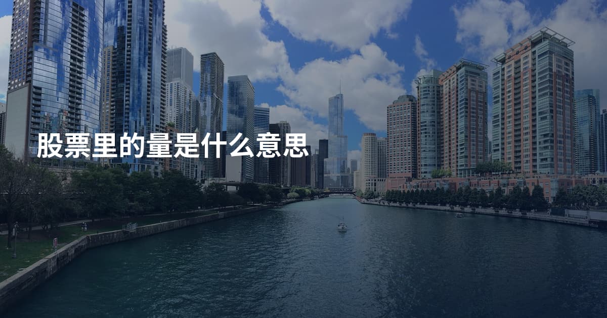 股票里的量是什么意思