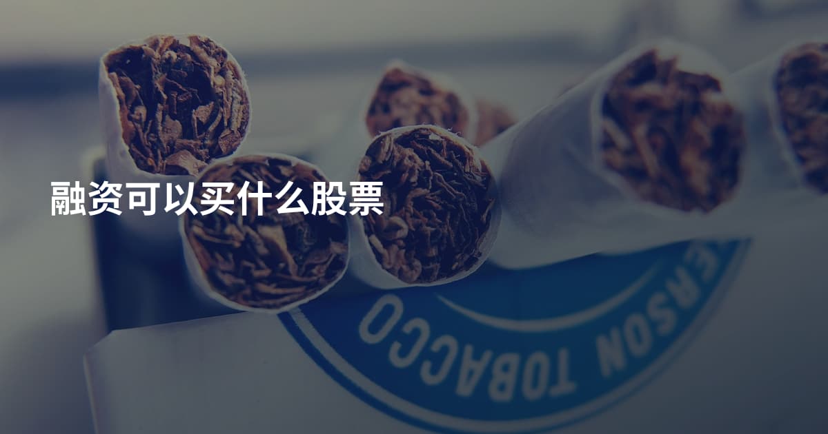 融资可以买什么股票