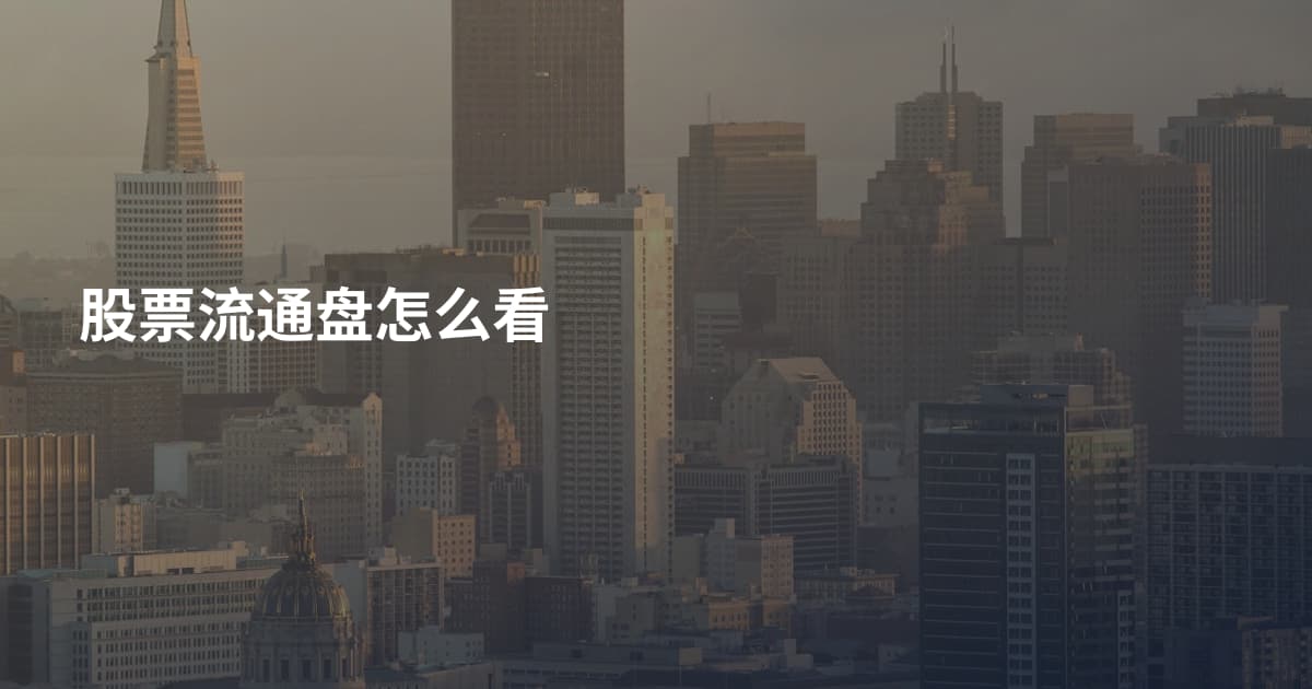 股票流通盘怎么看