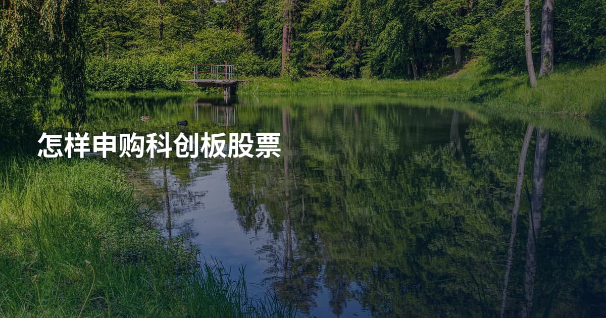 怎样申购科创板股票