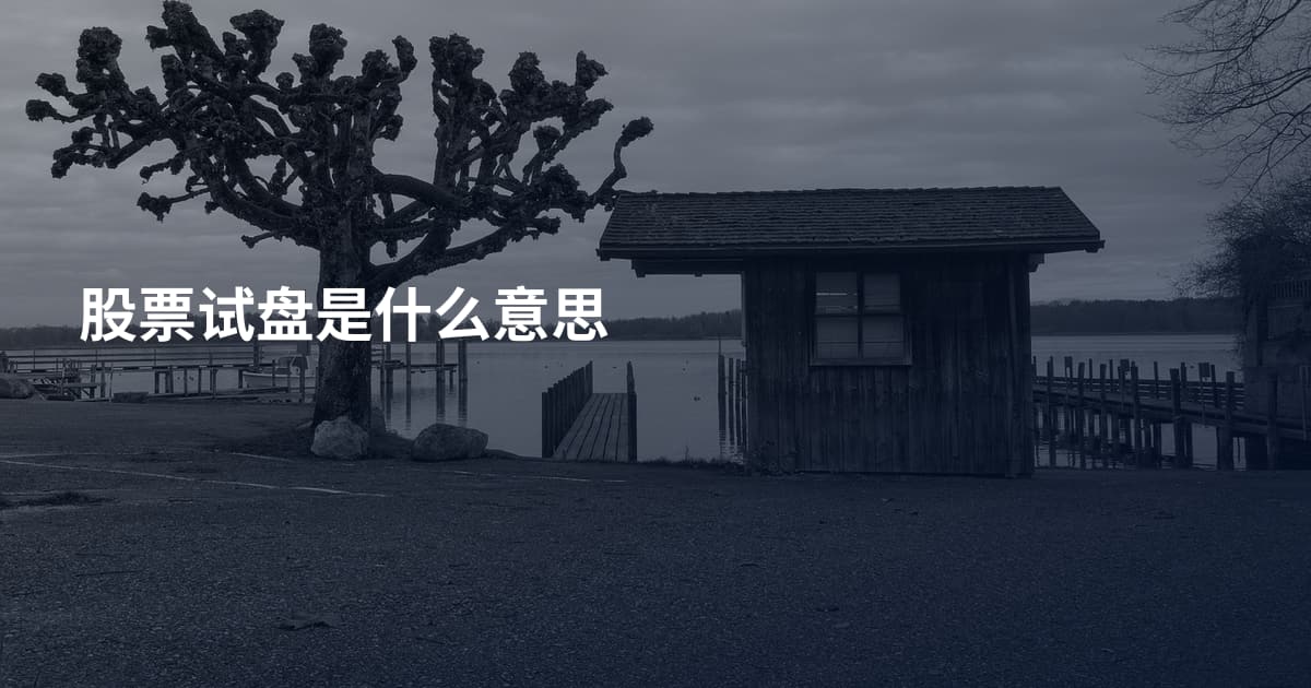 股票试盘是什么意思