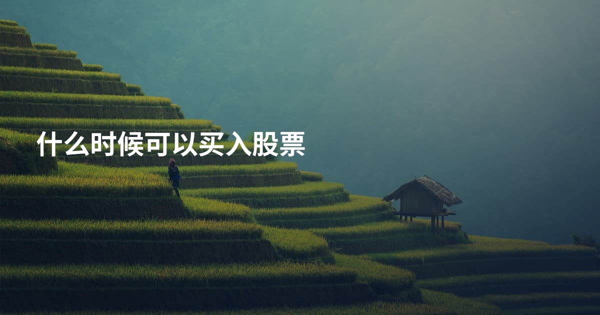 什么时候可以买入股票