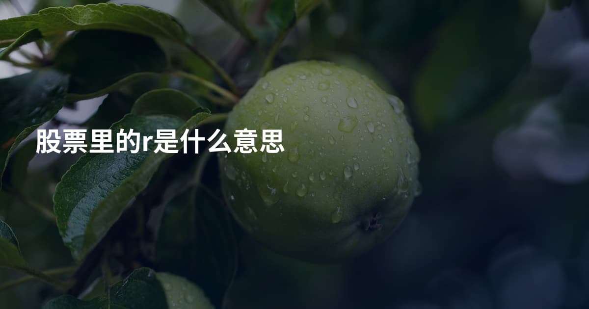 股票里的r是什么意思