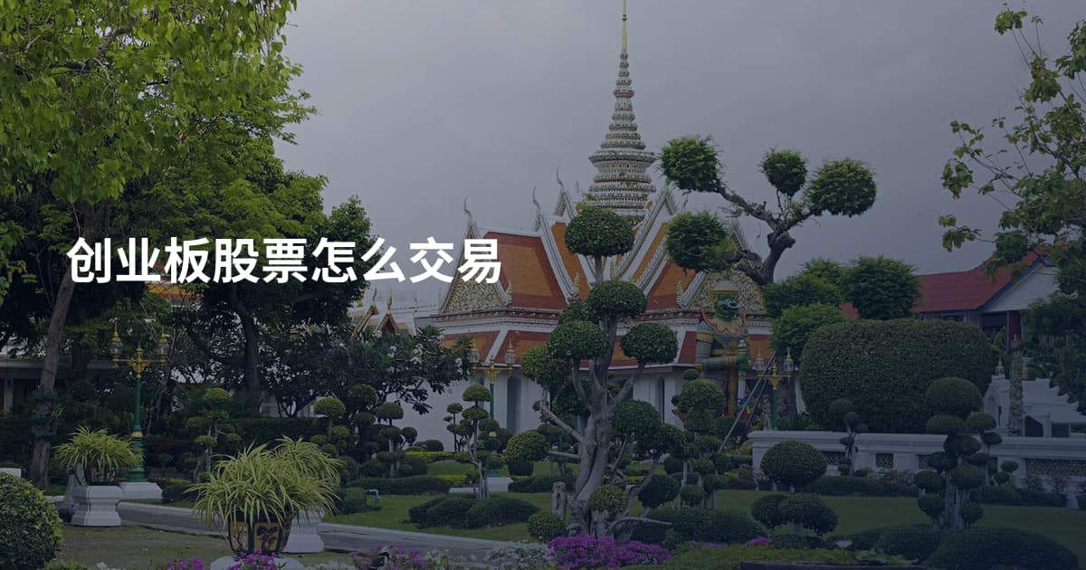 创业板股票怎么交易