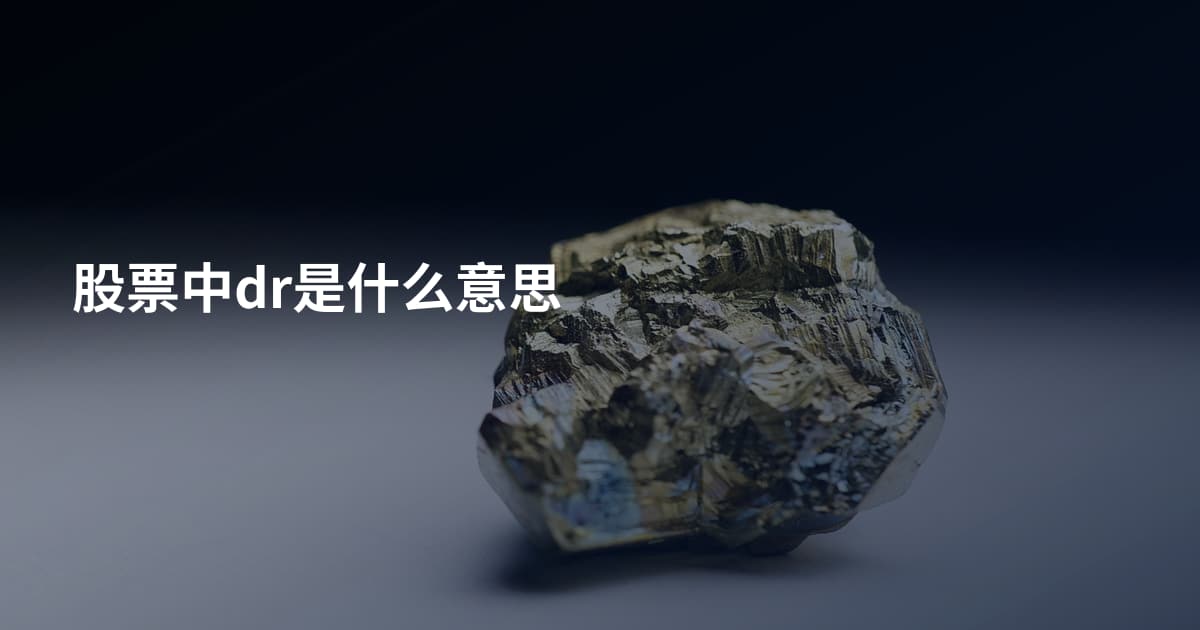 股票中dr是什么意思