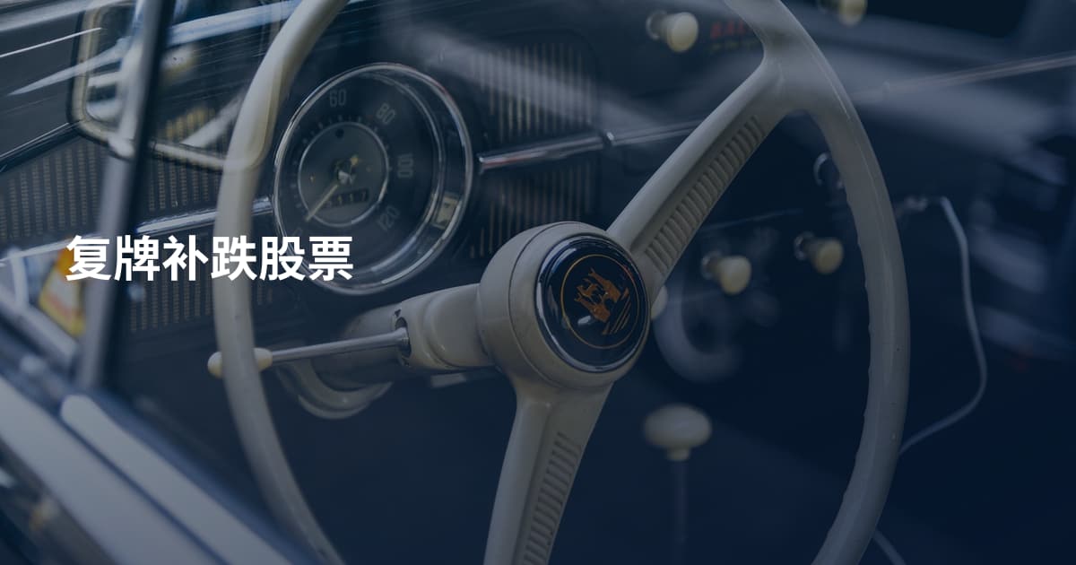 复牌补跌股票