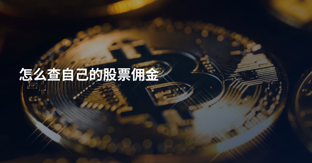 怎么查自己的股票佣金