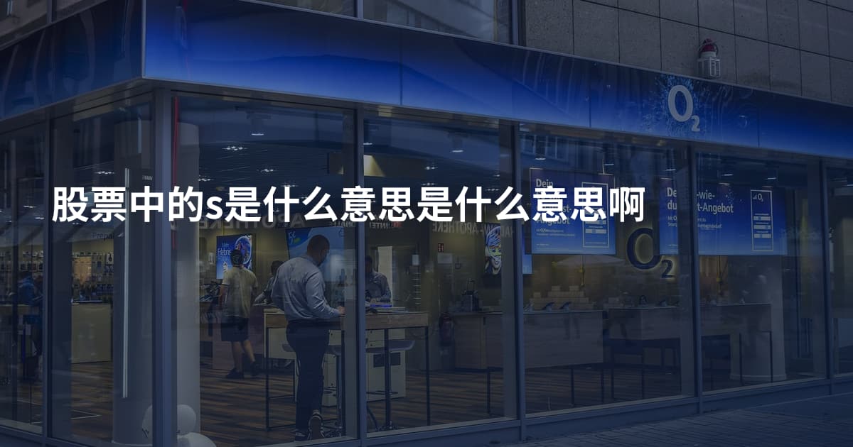 股票中的s是什么意思是什么意思啊