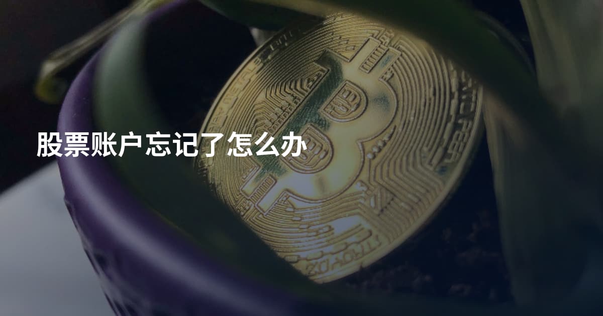 股票账户忘记了怎么办
