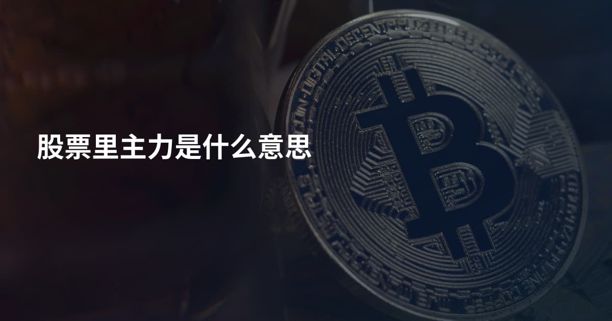 股票里主力是什么意思
