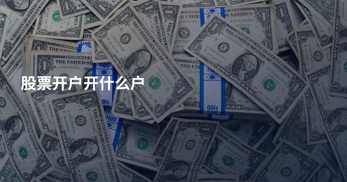 股票开户开什么户