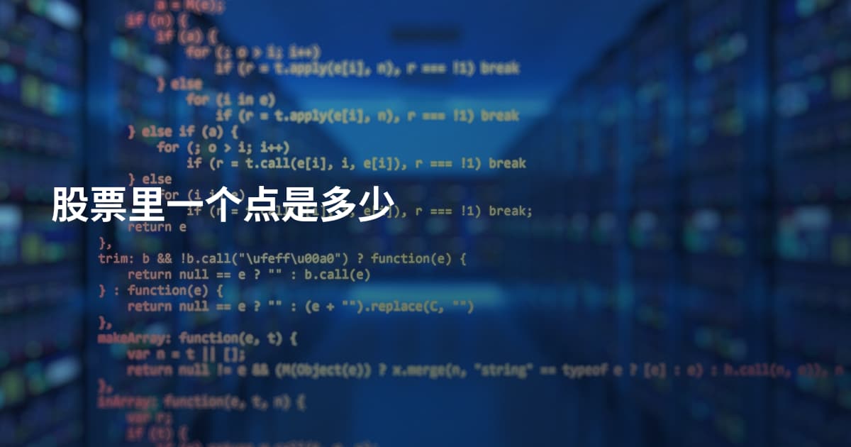股票里一个点是多少