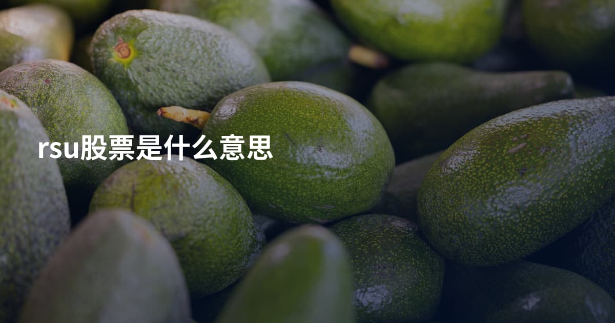 rsu股票是什么意思