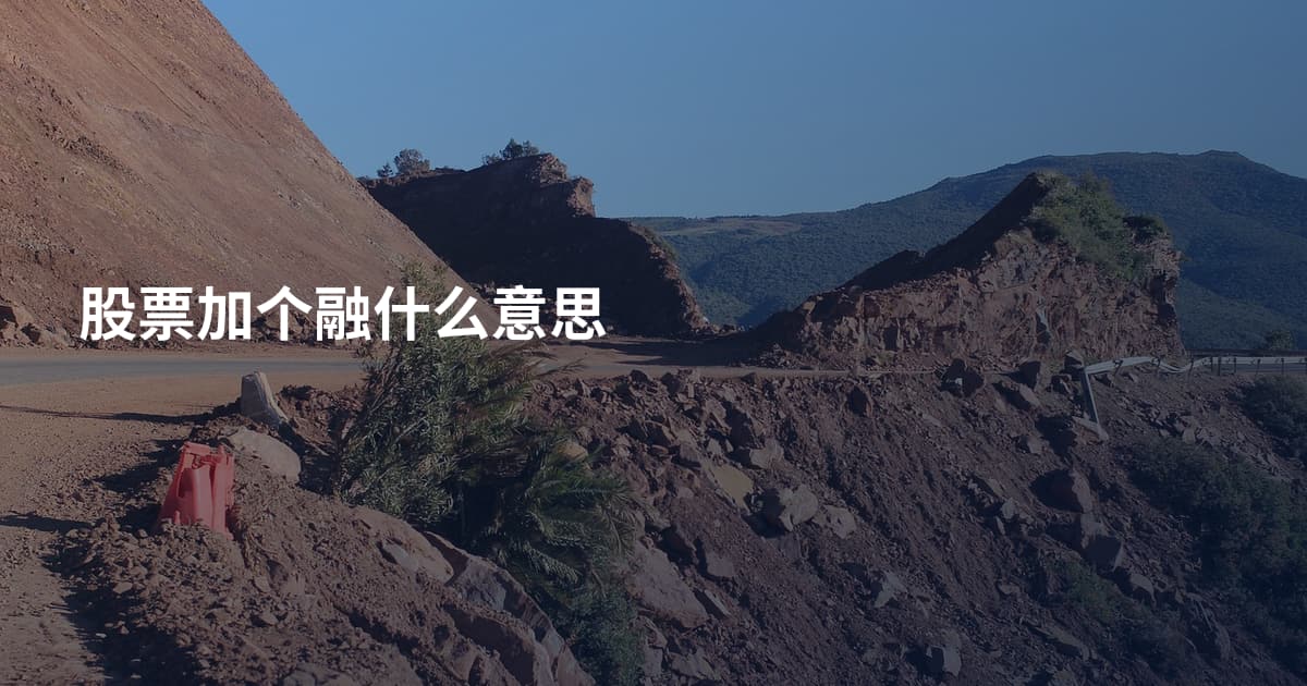 股票加个融什么意思