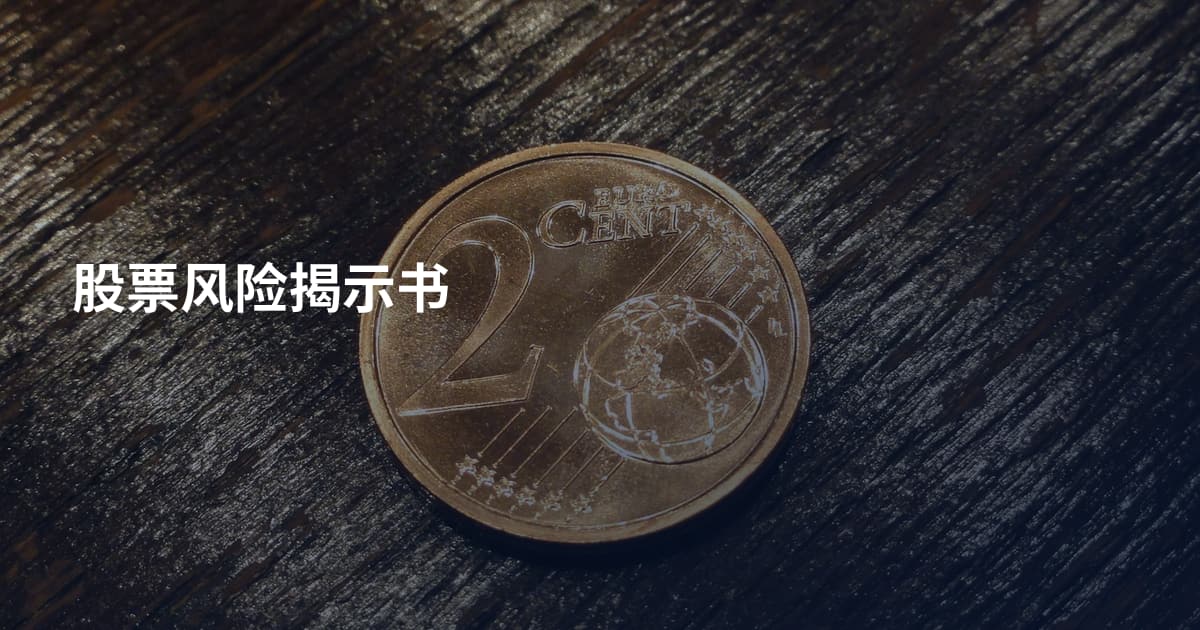 股票风险揭示书