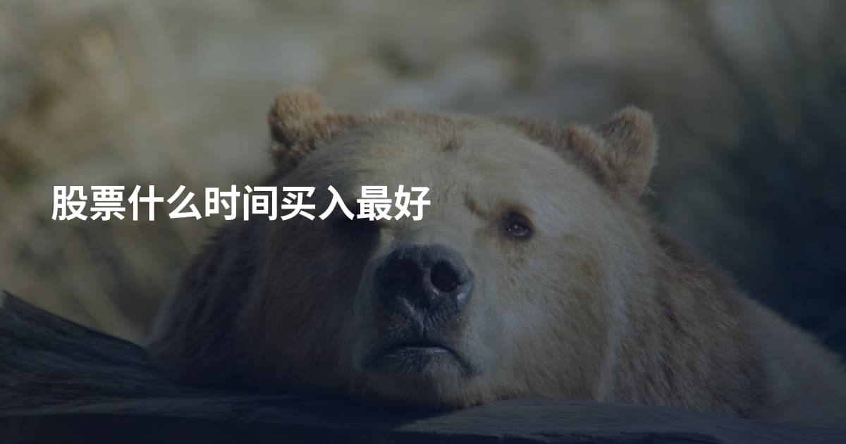 股票什么时间买入最好