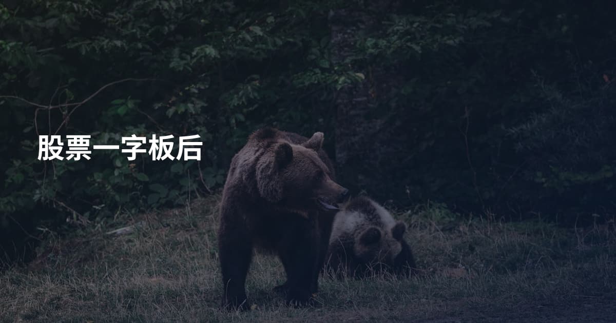 股票一字板后