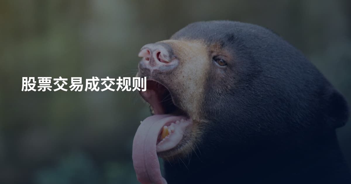 股票交易成交规则