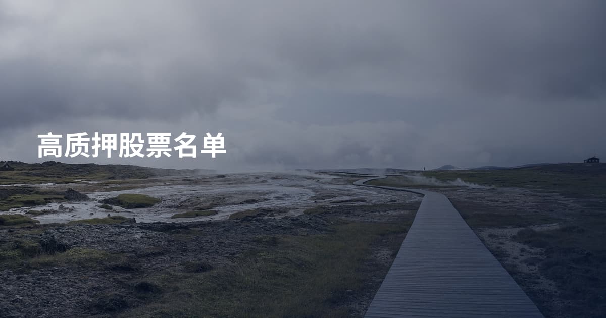 高质押股票名单