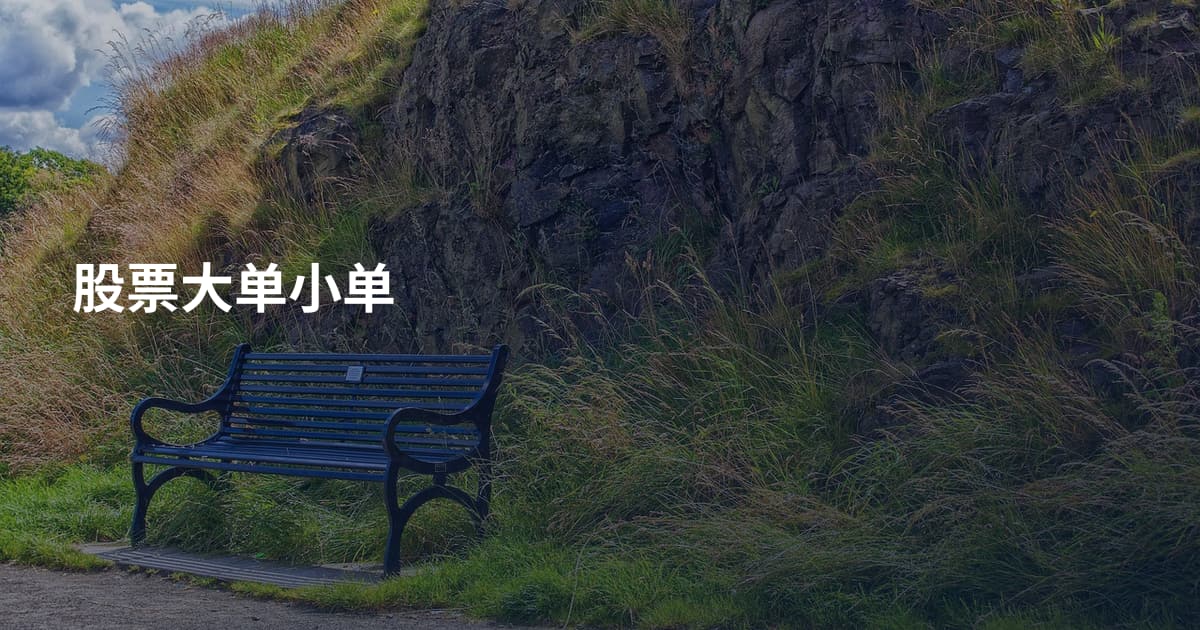 股票大单小单