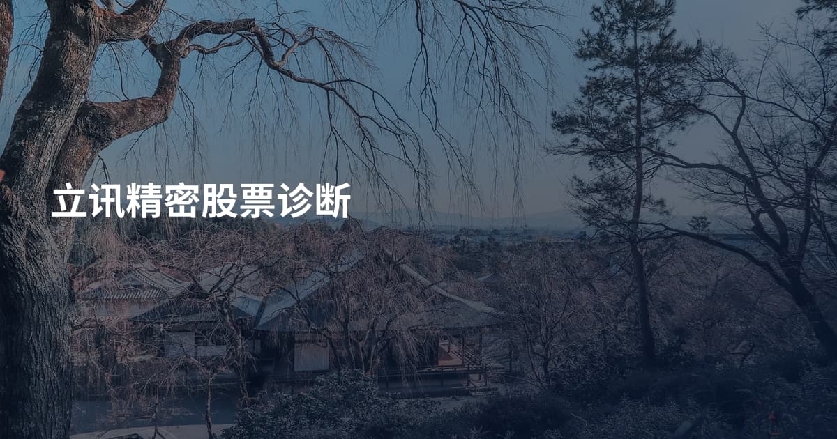 立讯精密股票诊断