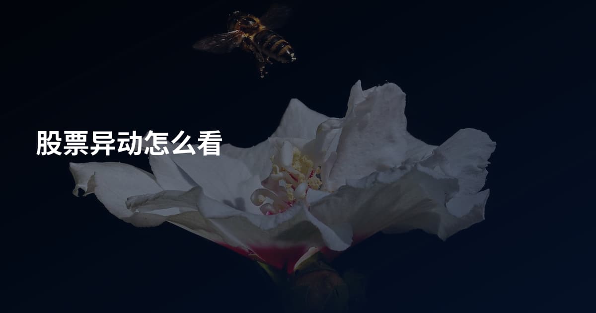 股票异动怎么看