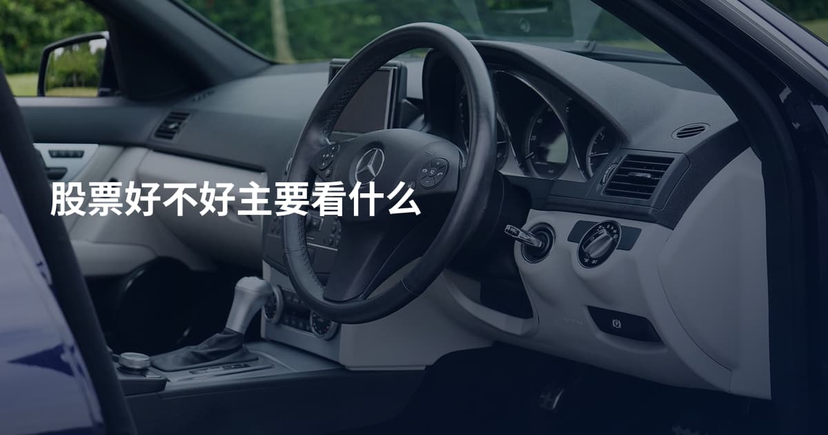 股票好不好主要看什么