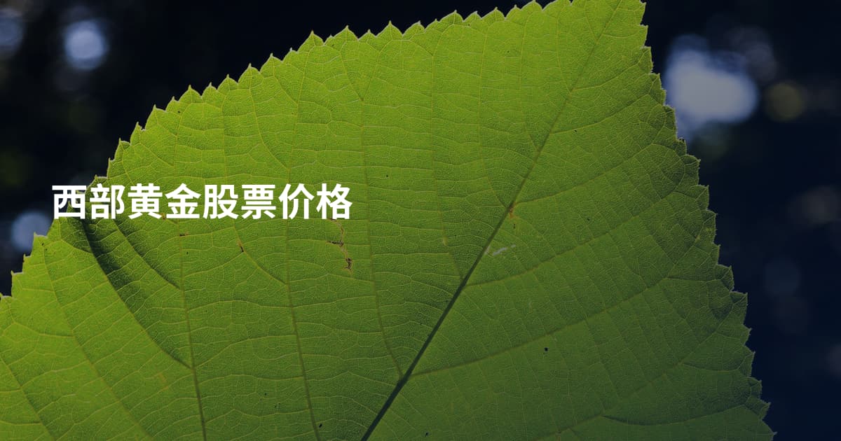 西部黄金股票价格