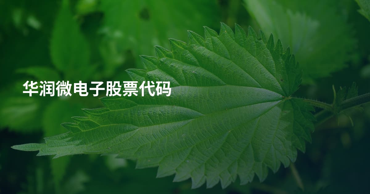 华润微电子股票代码