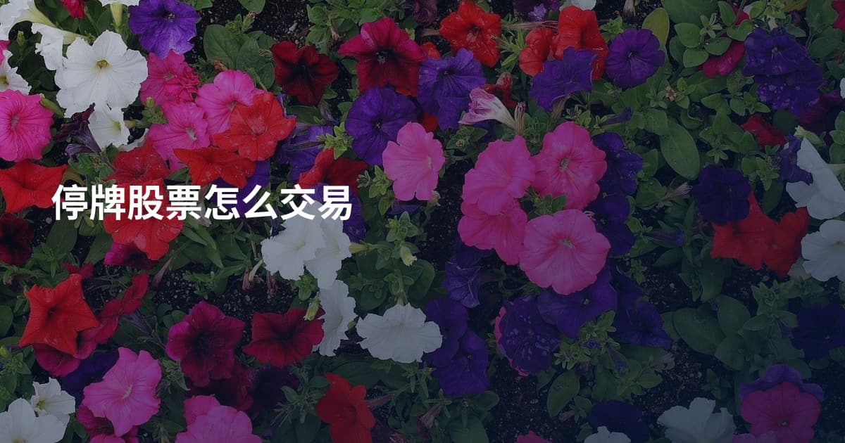 停牌股票怎么交易