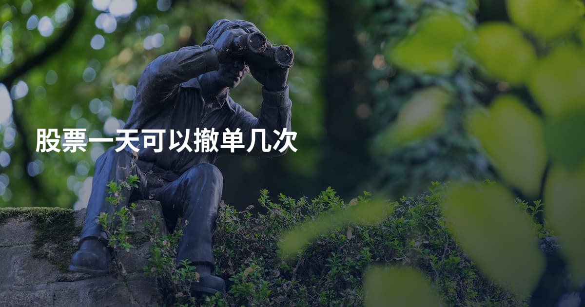 股票一天可以撤单几次