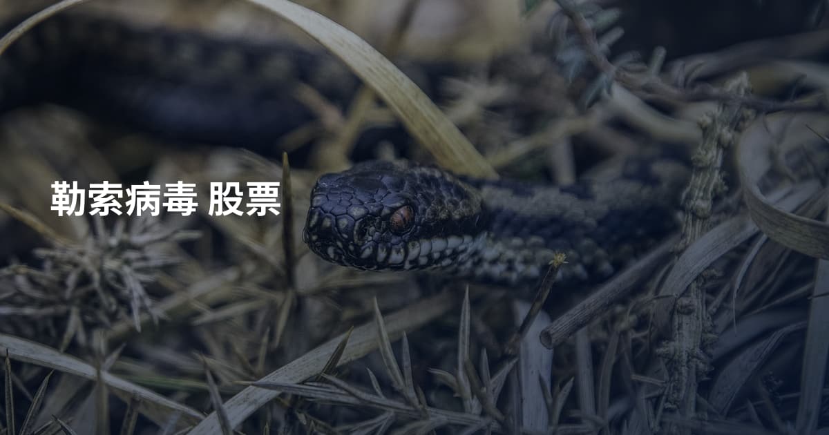 勒索病毒 股票