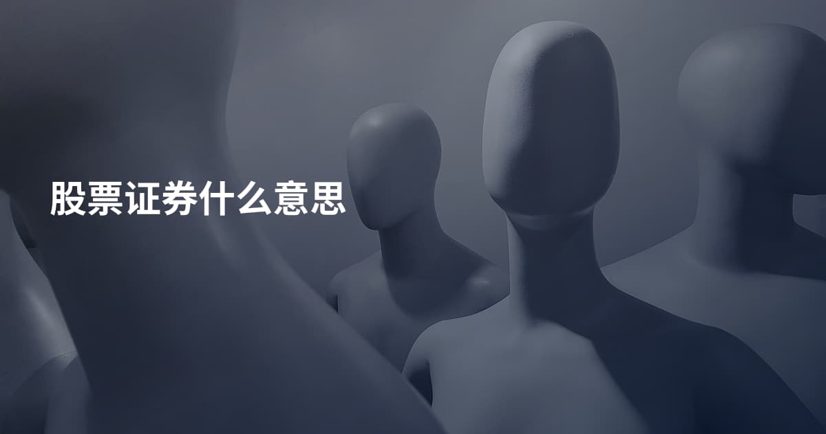 股票证券什么意思