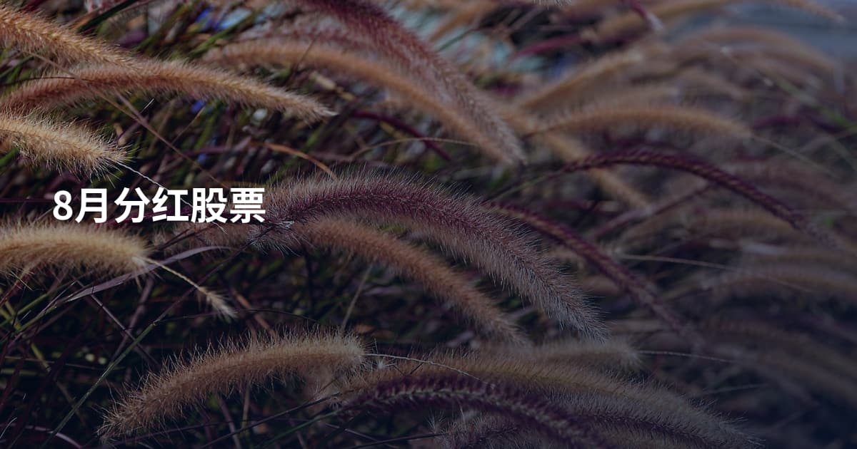 8月分红股票